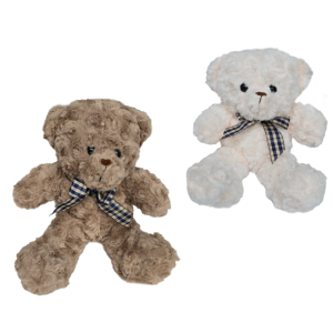 25cm Curly Sitting Teddy Bear 2 Assorted Soft Toy
