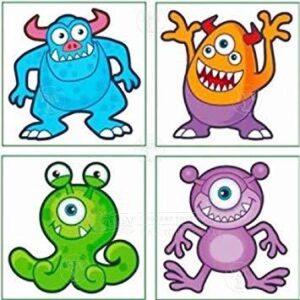 Monster Glitter Temporary Tattoos 288 per Pack