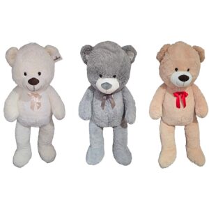 130cm Teddy Bear with Ribbon 6 Assorted Colours Soft Toy
