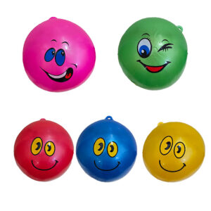 38cm Smiley Inflatable Face Ball with Spring - 5 Assorted