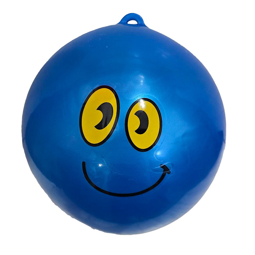 38cm Smiley Inflatable Face Ball with Spring - 5 Assorted - Image 2
